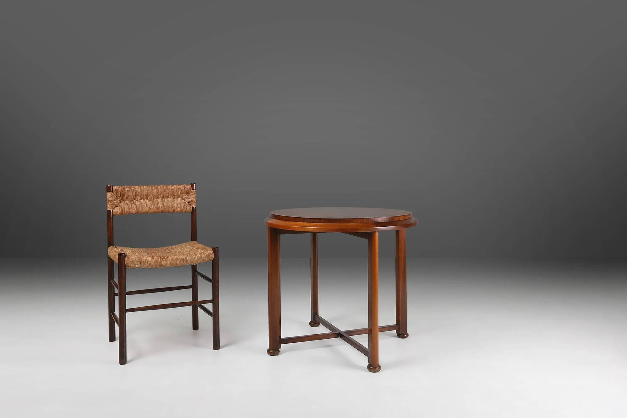 Luxurious Art Deco coffee table in root wood veneer, France, 1930s