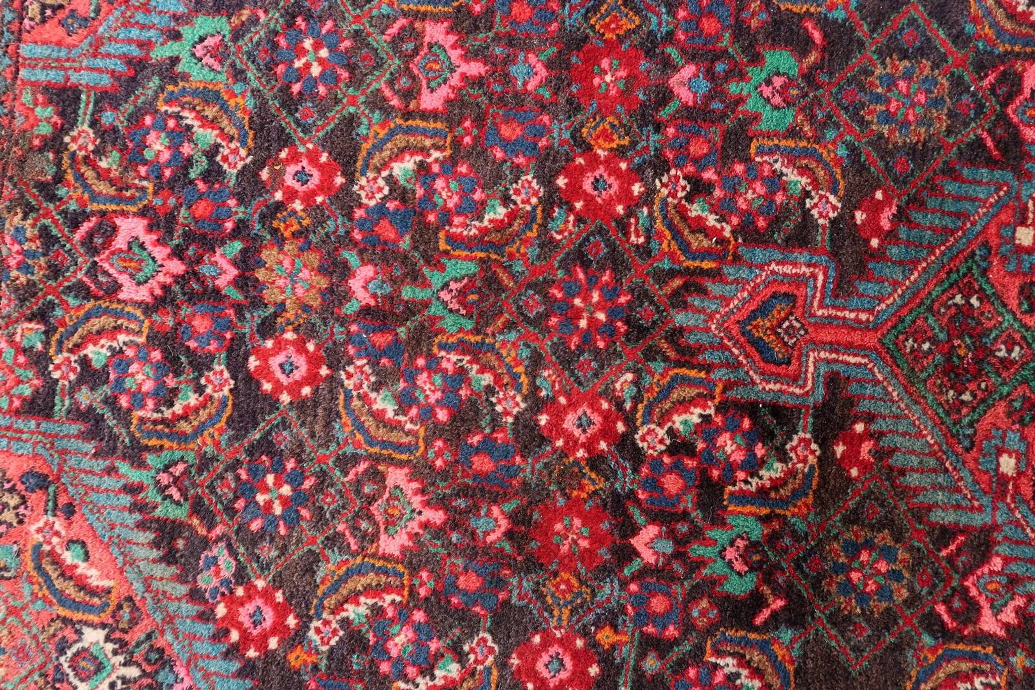 Handmade vintage Persian Malayer rug 129cm x 219cm 1960s