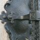 Pair of black wrought iron wall sconces - neo-Gothic style - from the 1950s