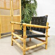 Ensemble de 3 fauteuils de safari suédois de conception de midcentury et ottoman