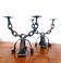 Pair of Brutalist candlesticks, Italy, 1970