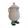 Pitcher with feet and lid