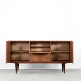 Buffet haut classique scandinave en teck avec tiroirs, années 1960