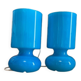 IKEA 2 vintage blue Lykta lamps