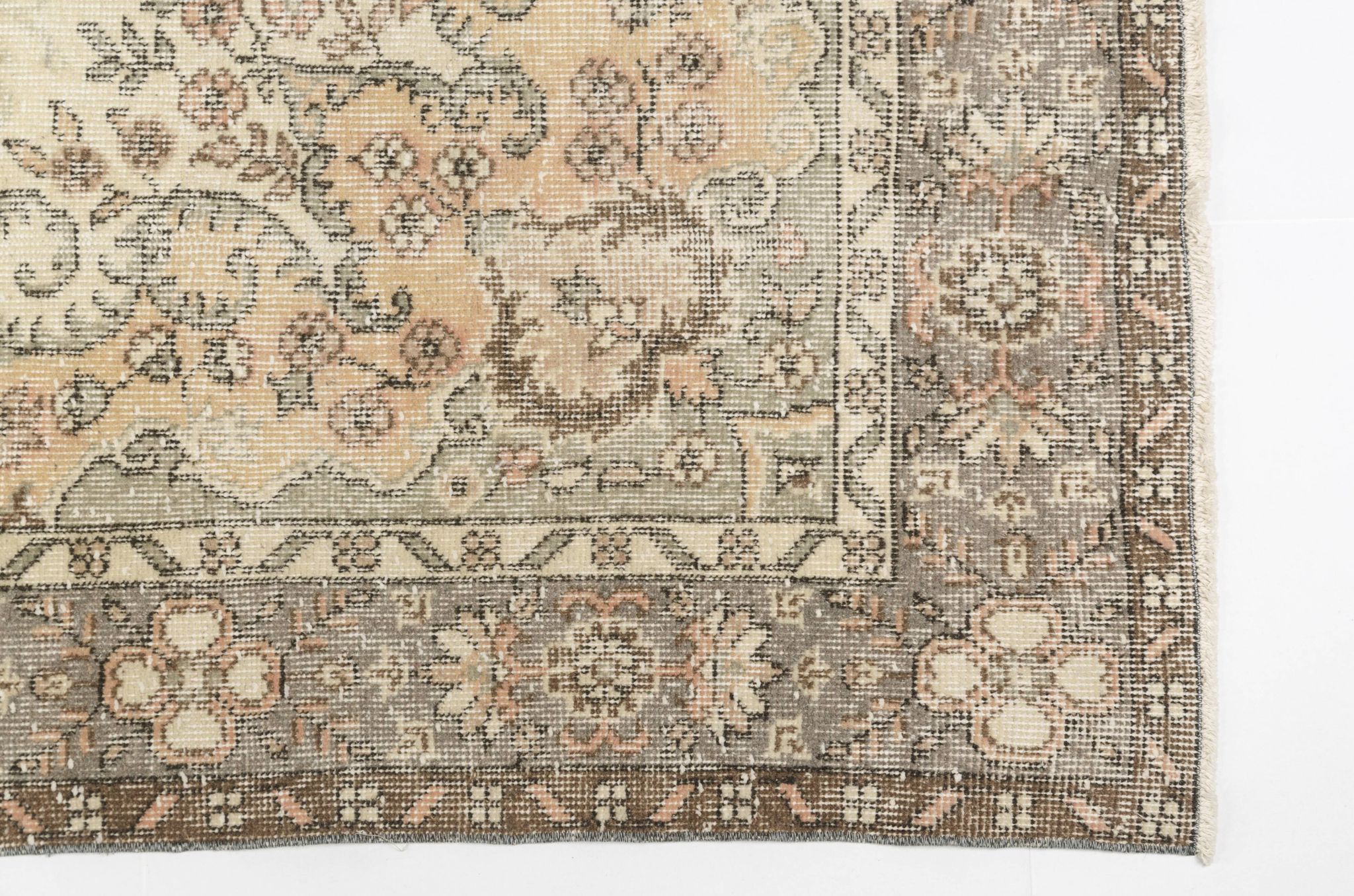Tapis en laine antique Oushak anatolien