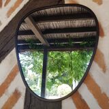 Black freeform mirror 30x33cm