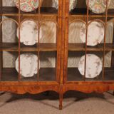 19th Century Mahogany and Burr Walnut Display Cabinet with Lighting