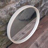 Mid century circular white mirror