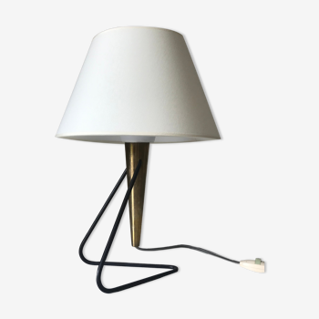 Lampe métal et laiton design 1960