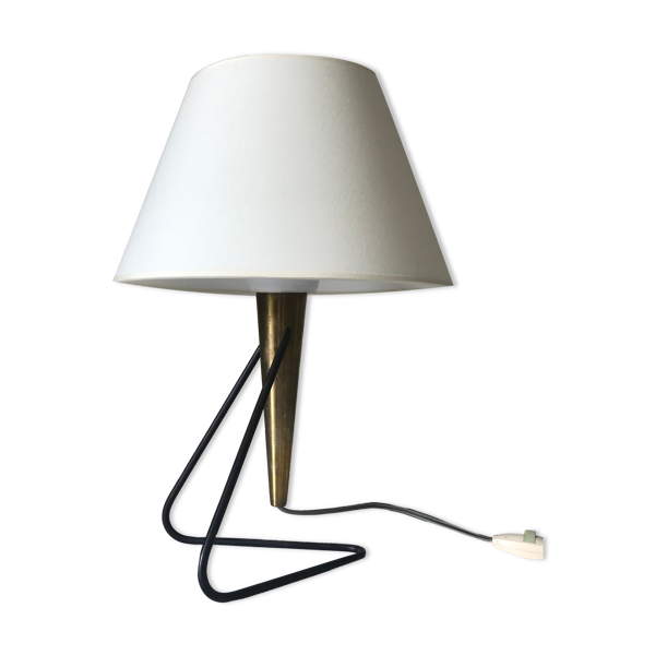 Lampe métal et laiton design 1960