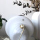 Murano "Vetri" white mushroom with touring stripes