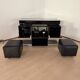 Willy Rizzo Dry Bar, Black Lacquer, Chrome, Leather, Italy circa 1970