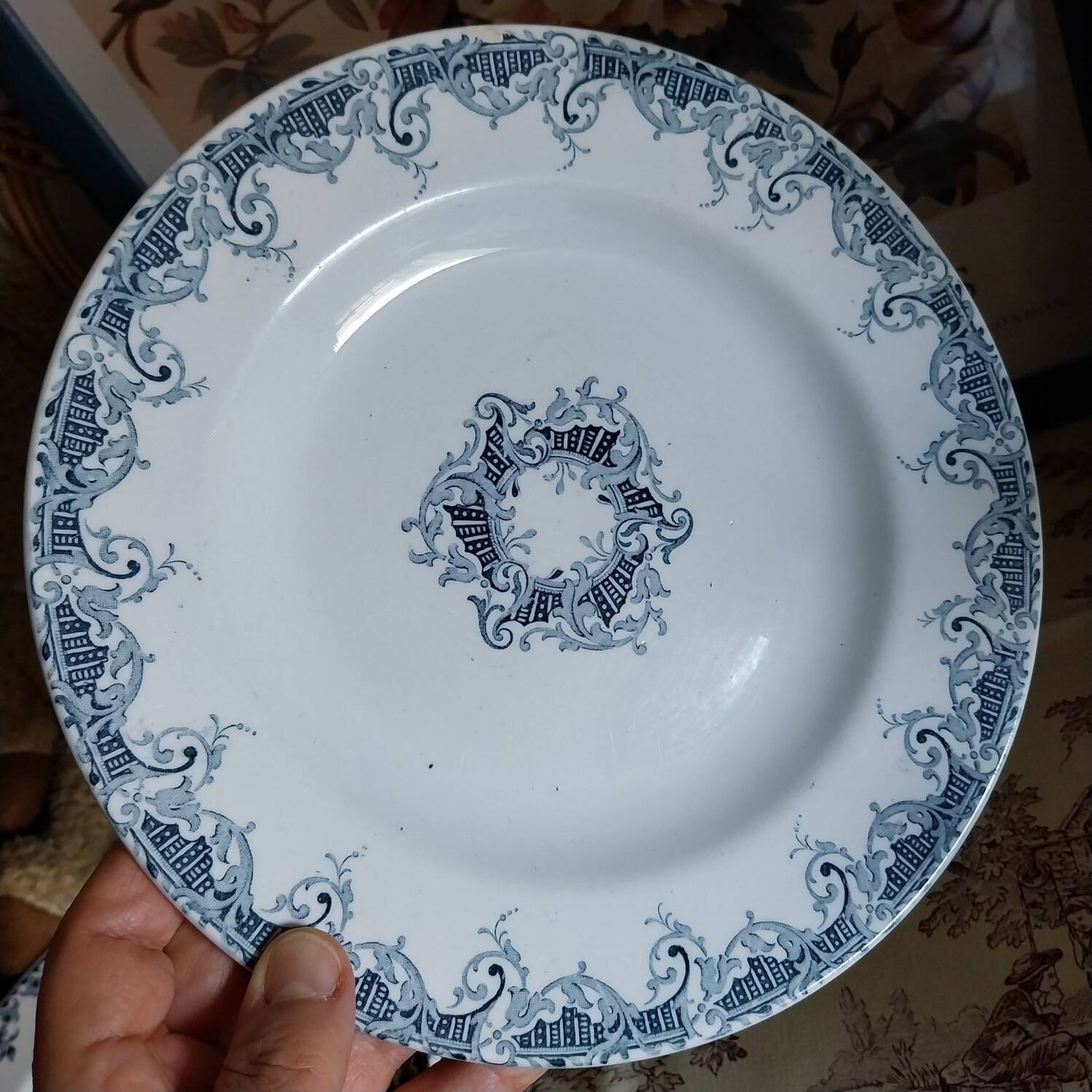 Old flat plates made of ironstone