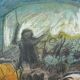 Cartoon theatre scene - Pastel on paper