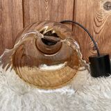 Tulip suspension in vintage amber glass