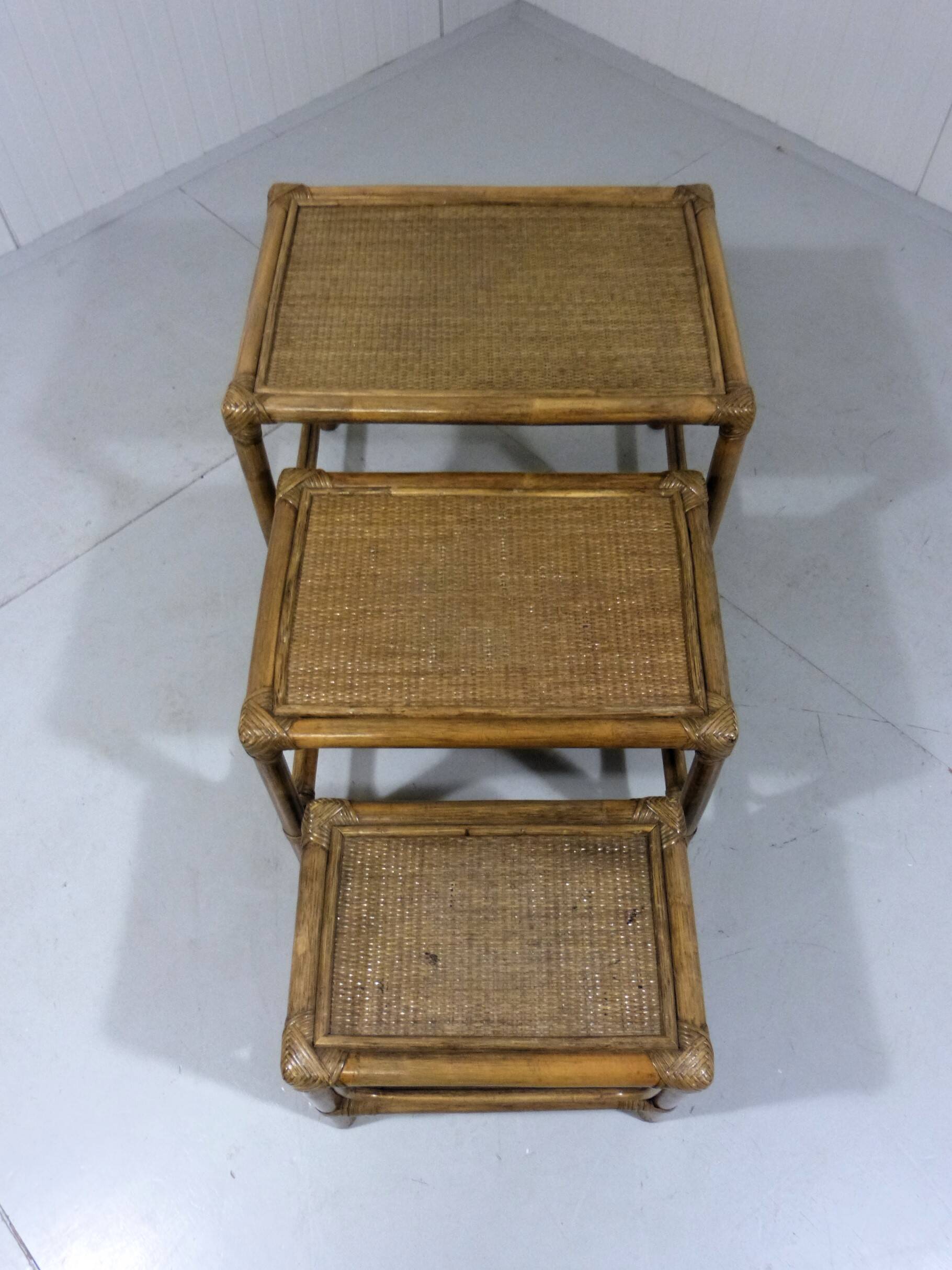 Rattan nesting tables 1970’s