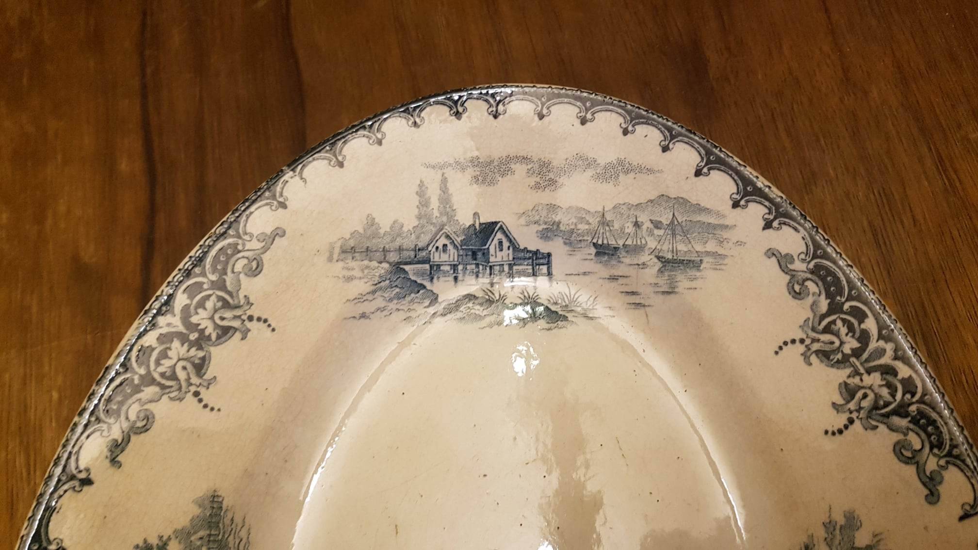 Oval dish in Iron Earth Emile Bourgeois