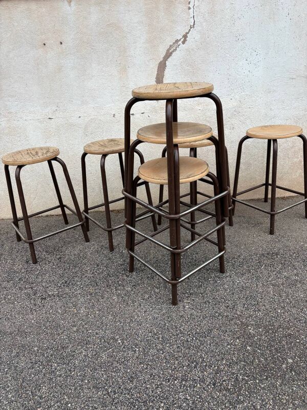 Set de 7 tabourets industriels