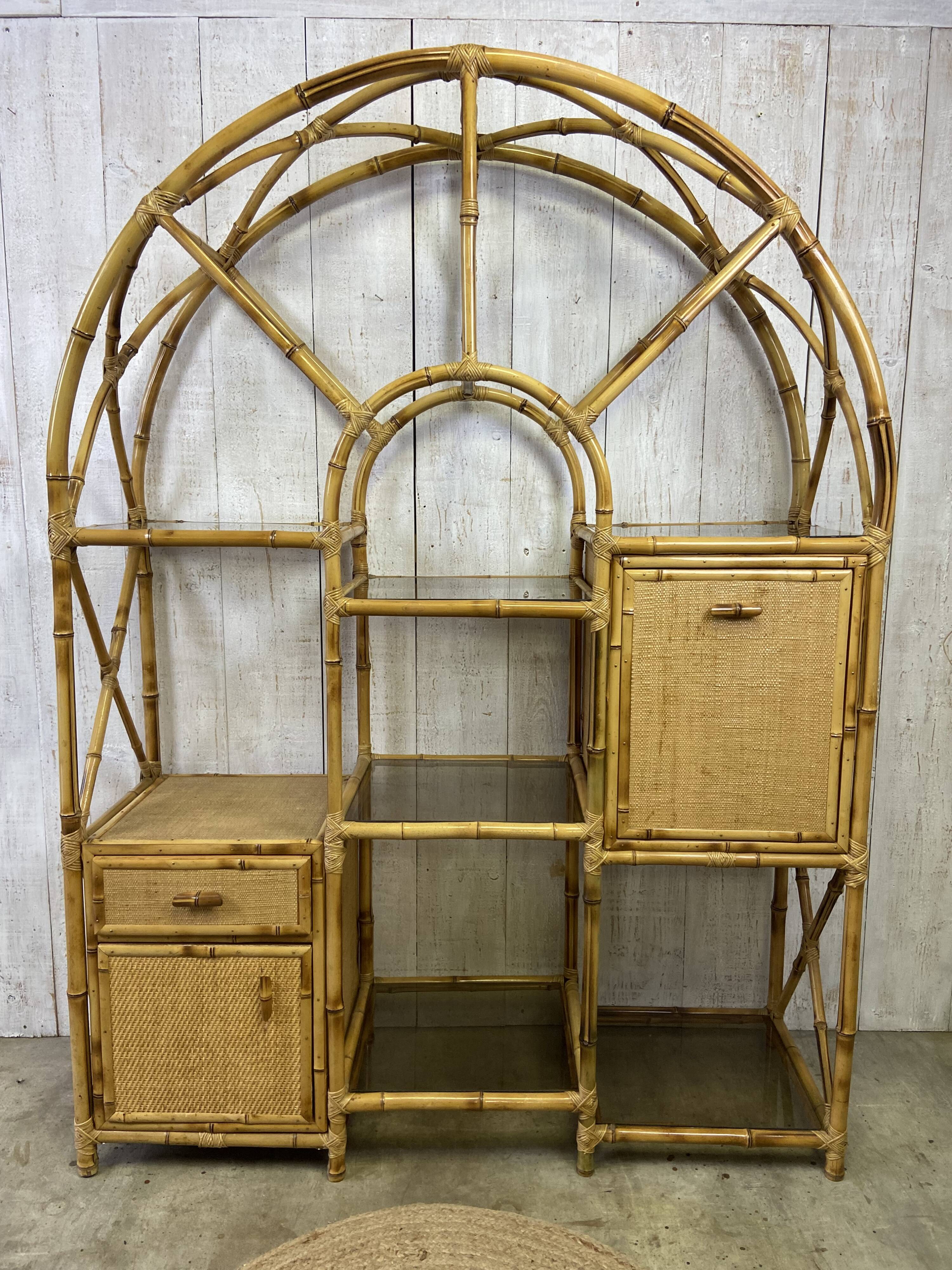 Vintage rattan shelf