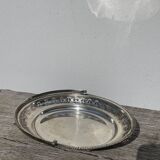 Oval dish with silver-plated metal handle