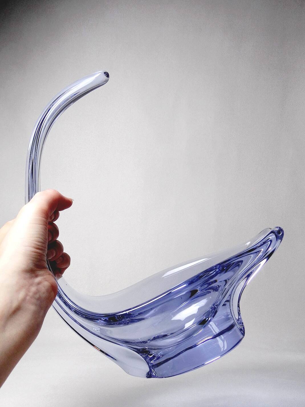 Purple crystal empty pocket cup free form 50s-60s