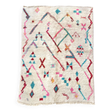 Berber rug Boujaad ecru with colorful patterns 279x188cm