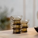 Set of 5 smoked glasses