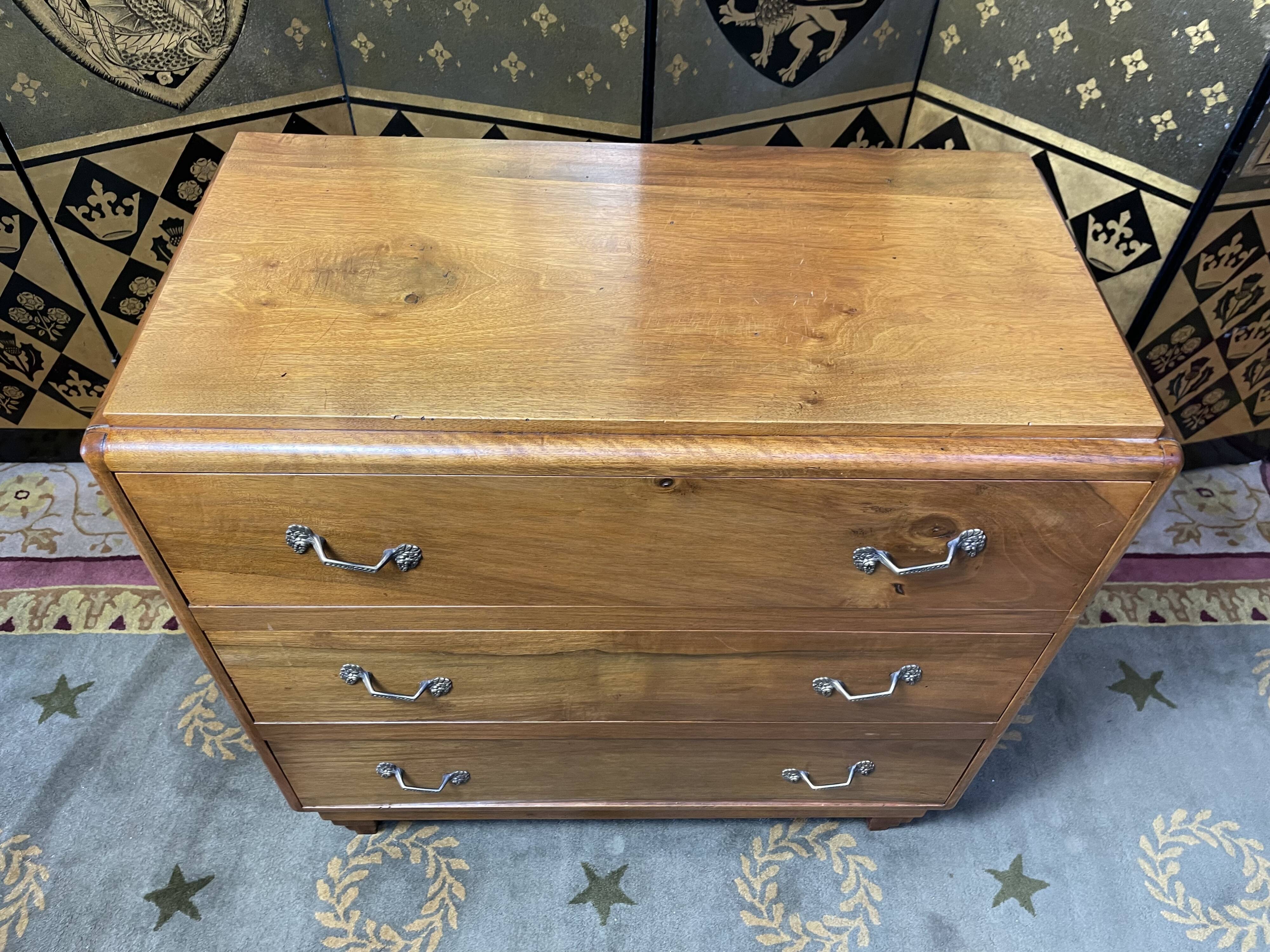 Art Deco walnut chest of drawers