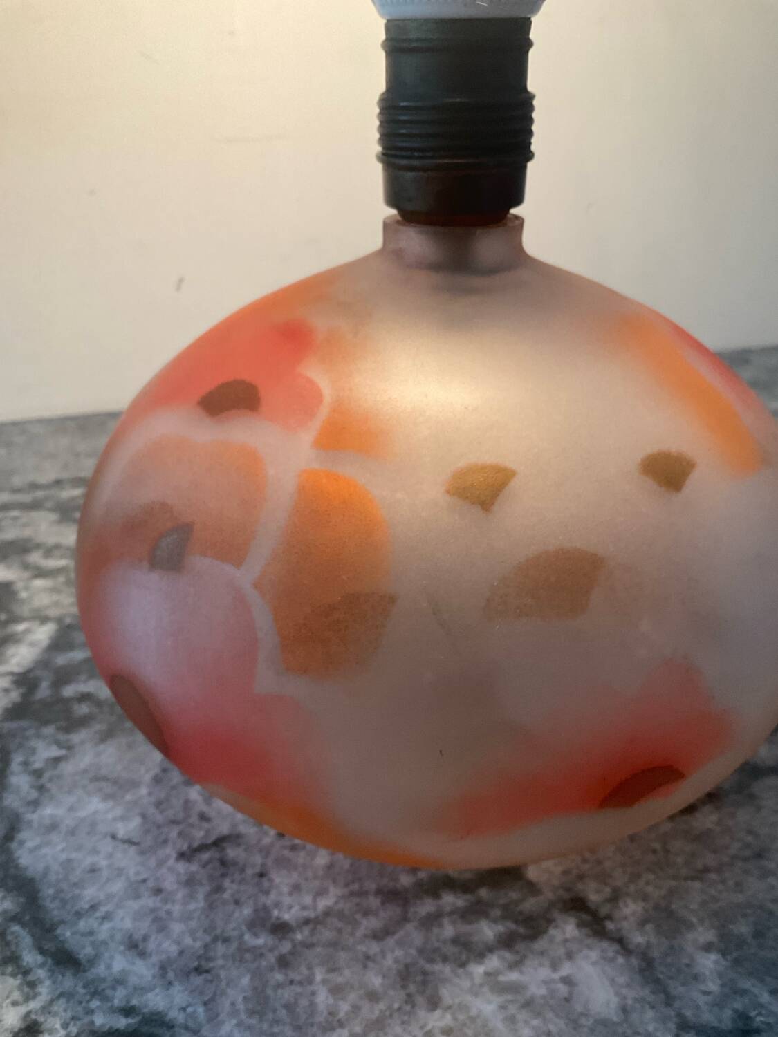 Vintage frosted glass lamp base