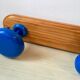 Portemanteau vintage bois et acier années 80