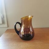 Pichet rond vintage verre couleur ambre
