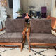 Fauteuils et table Mc Guire (ensemble de 3)