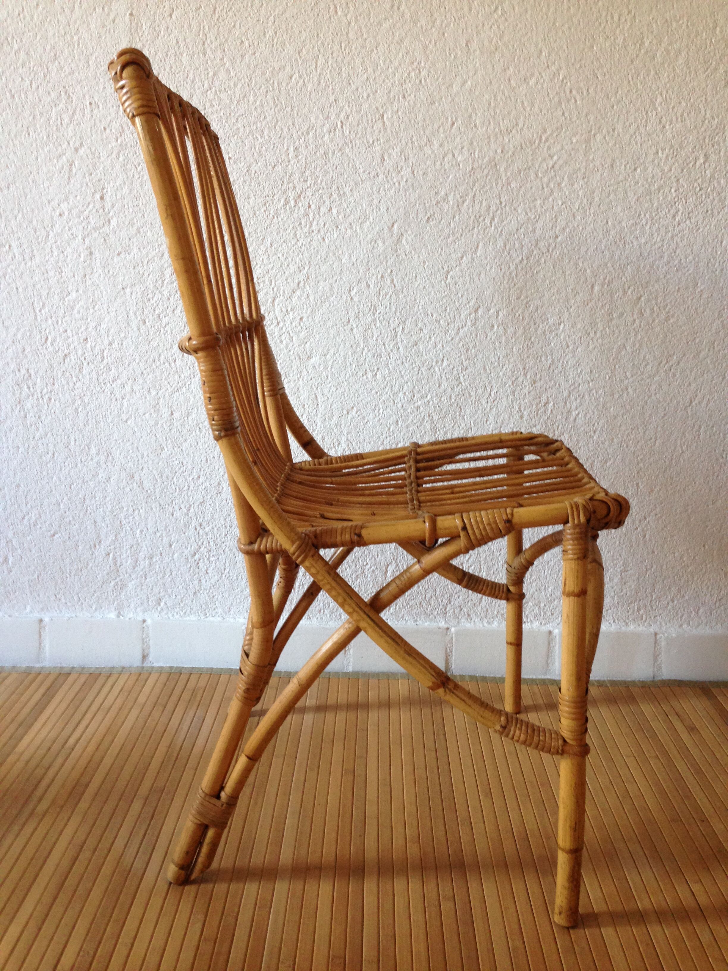 Chaise rotin vintage