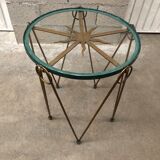Art deco pedestal table wrought iron