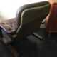Scandinavian cantilever leather lounge chair and ottoman, 1960s