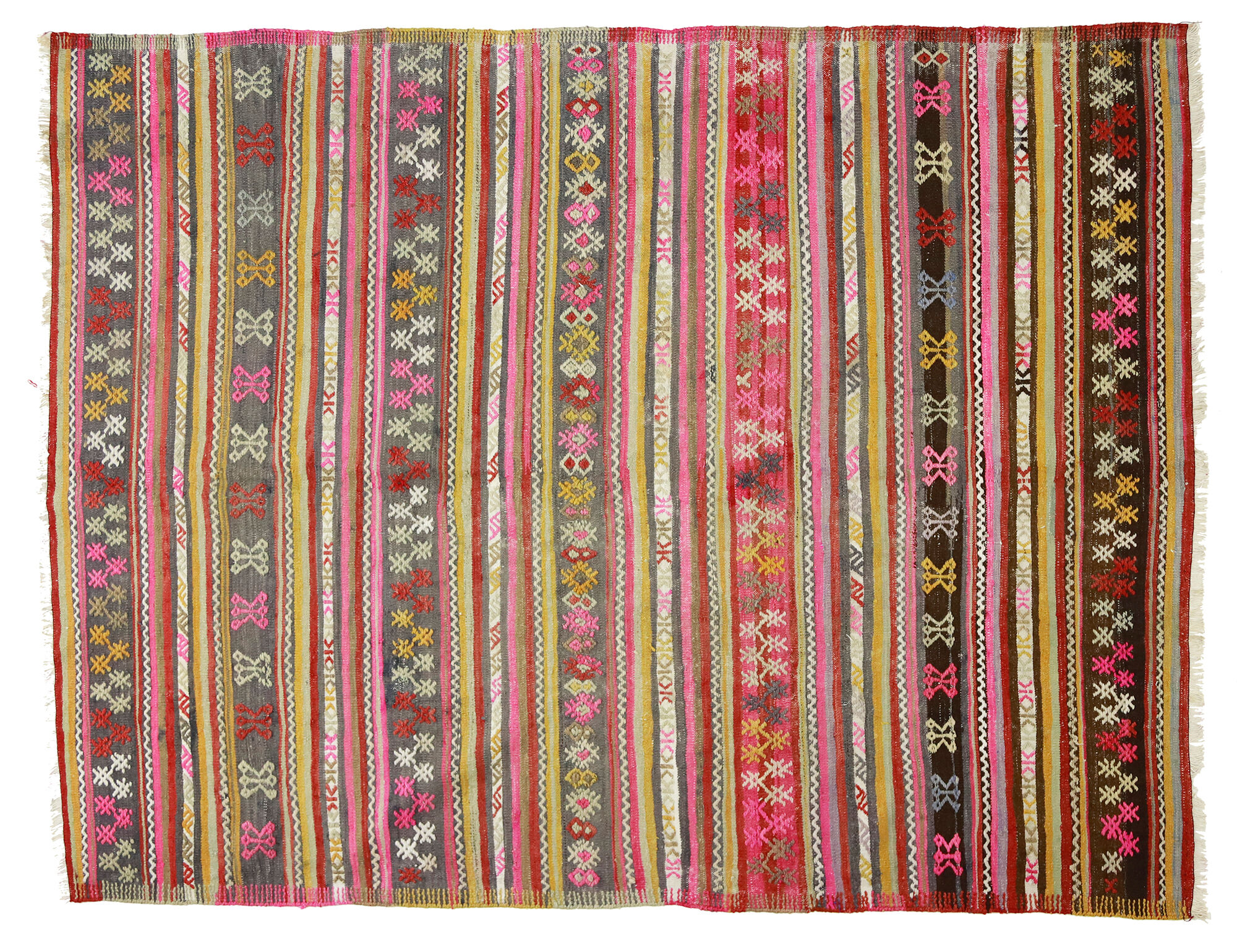 Anatolian handmade kilim rug 290 cm x 190 cm