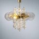 Mid-Century Brass and Glass Chandelier, Europe, 1960s