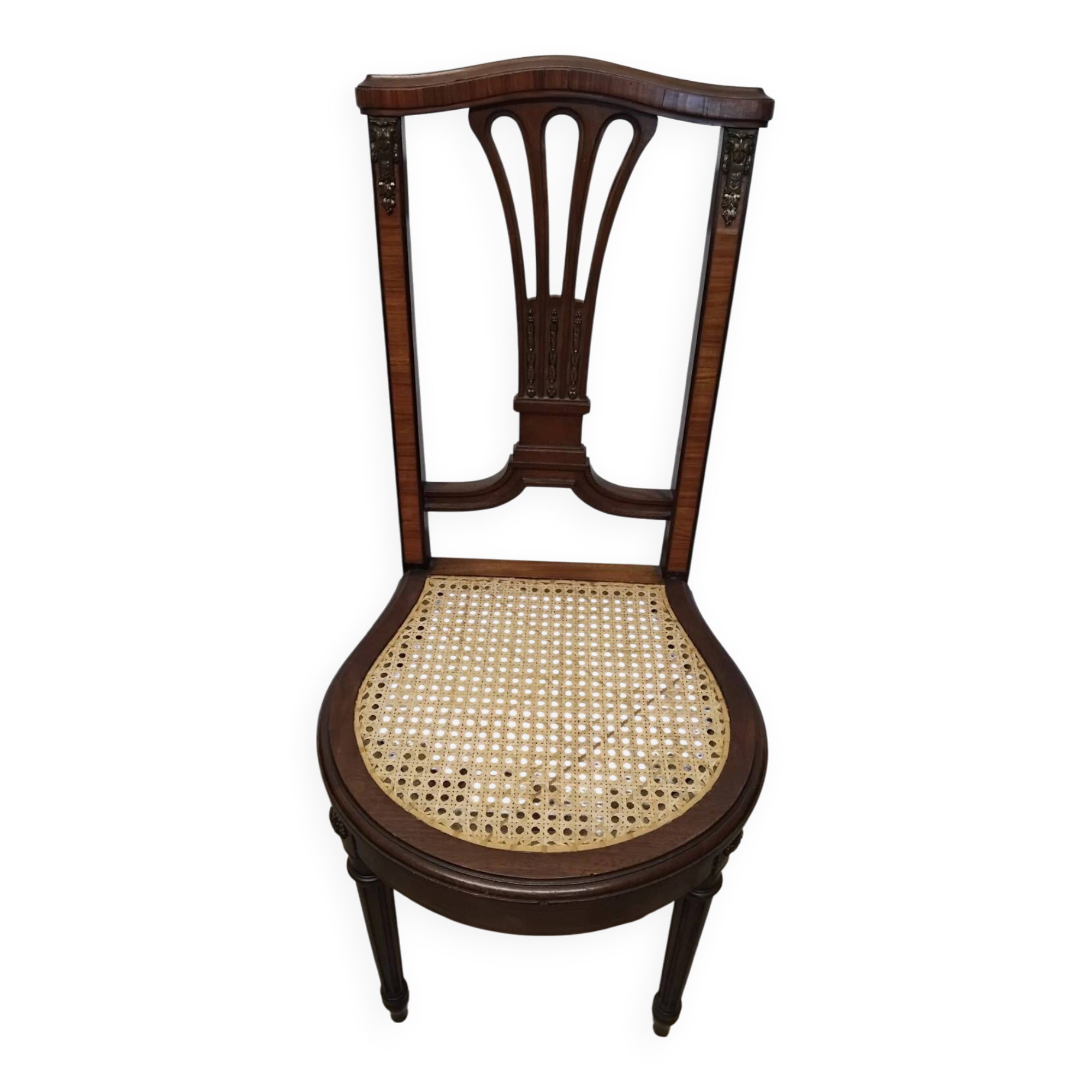 Antique Louis XVI Style Chair with Caned Seat