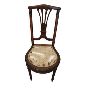 Ancienne Chaise Style Louis XVI Assise Cannée