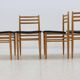 Ensemble de quatre chaises de salle à manger des années 1970, design scandinave.