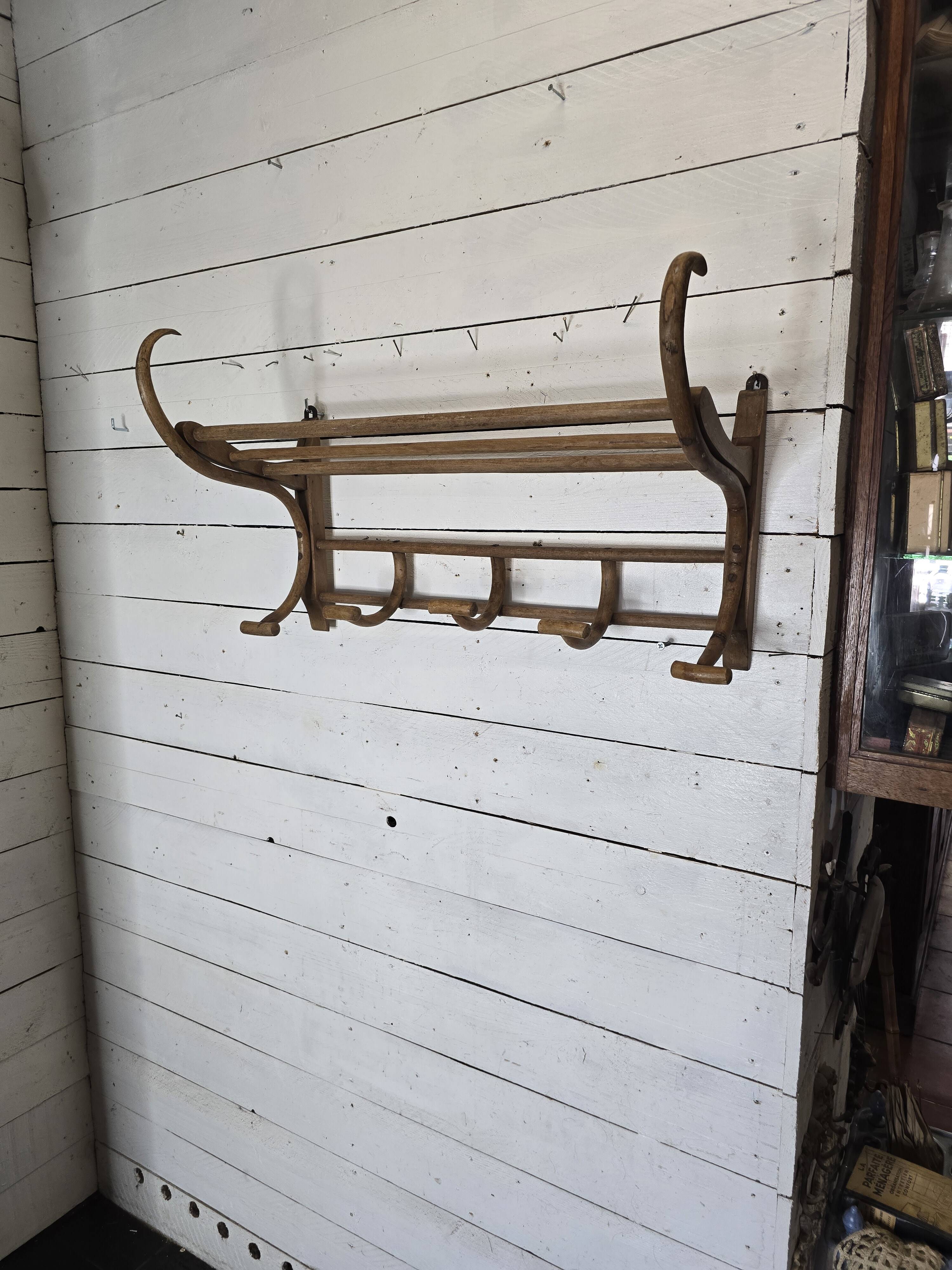 Old curved wooden coat rack