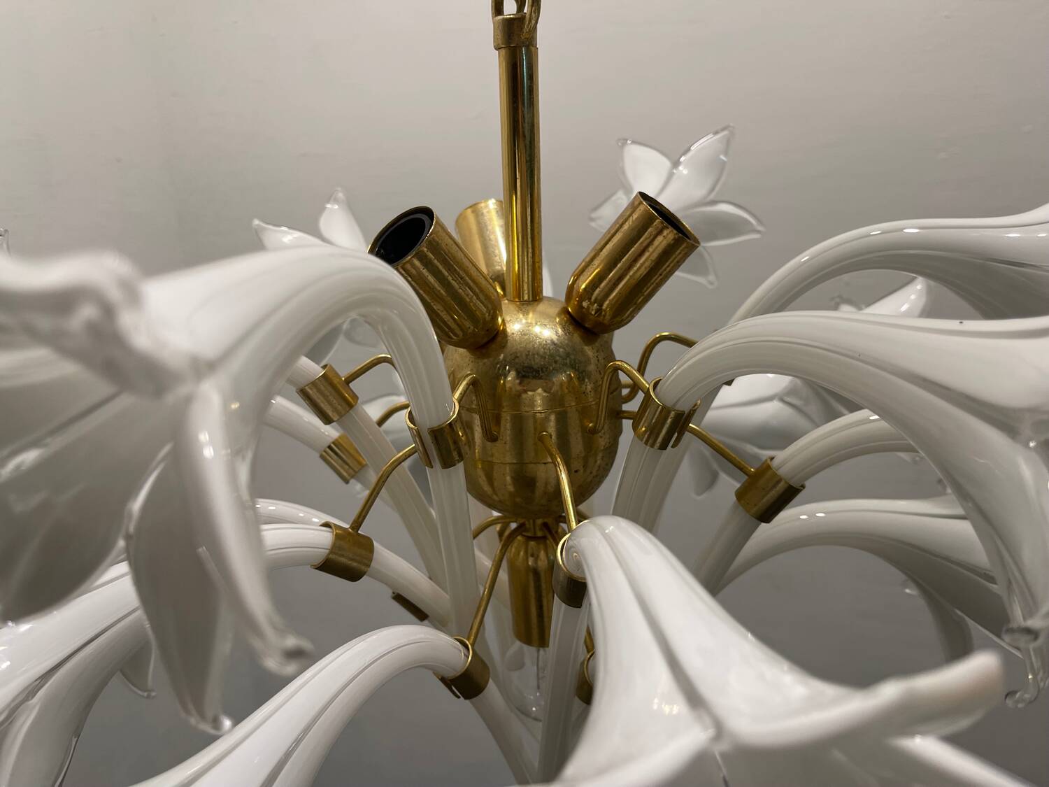 Midcentury Murano Glass Flower Chandelier by Franco Luce