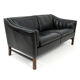 Vintage Danish Black Leather 2-Seater Sofa from Grant Mobelfabrik
