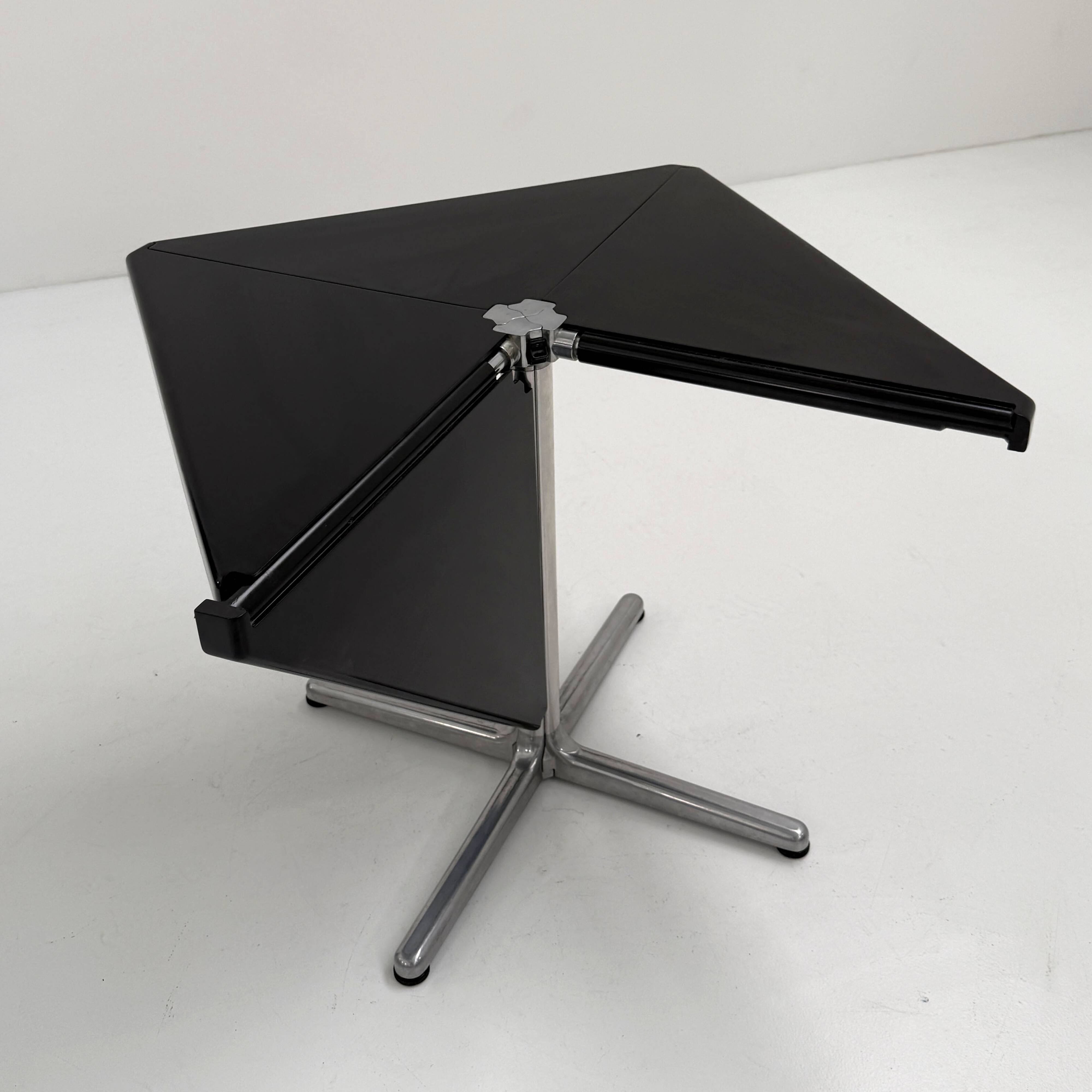 Black Plana folding table by Giancarlo Piretti for Anonima Caste