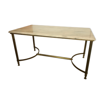 Table basse marbre et laiton