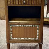 Art deco bedside table in mahogany and marble top
