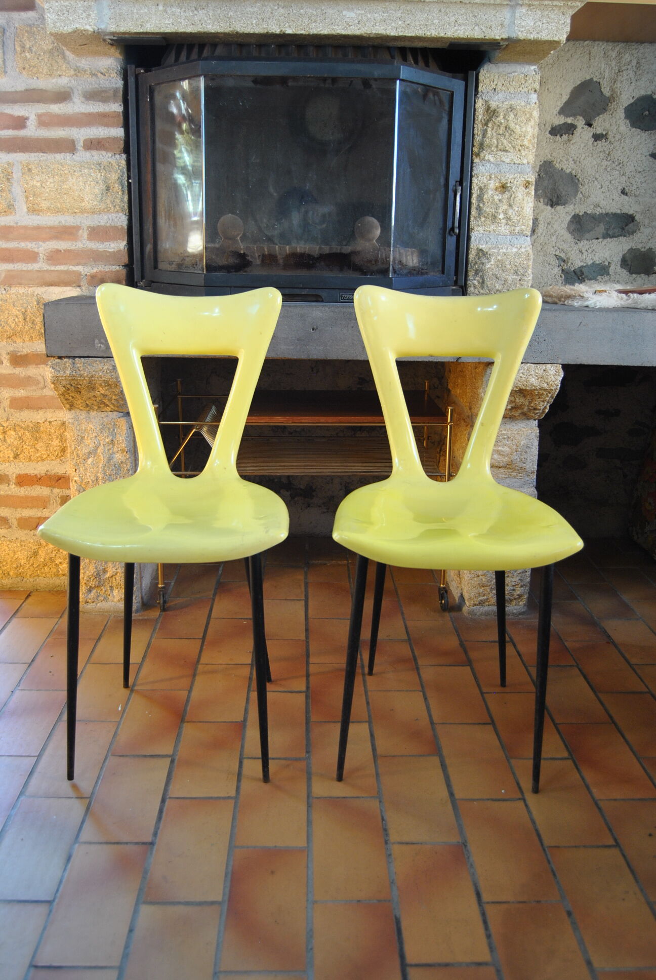 Pair of Gilac vintage 70s design chairs