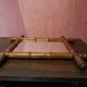 Old bamboo style wooden mirror vintage decoration