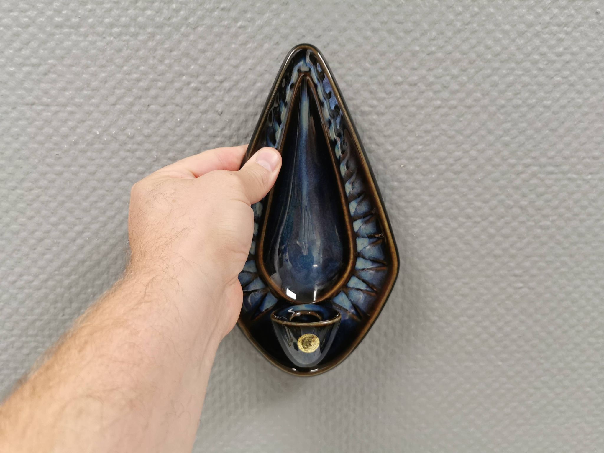 Søholm wall candlestick made of ceramic and in blue colors/shades 1960s