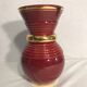 Old Vase Vallauris ceramic red & gold Decoration 70s Vintage